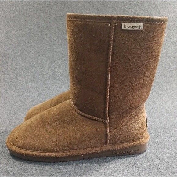 Bearpaw Emma Short Boots Womens 8 Suede Upper Sheepskin Wool Lined Pull On - Picture 10 of 15